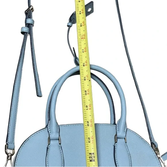 Kate Spade Baby Blue Reiley Medium Dome Saffiano Leather Satchel Crossbody Bag - Picture 5 of 16